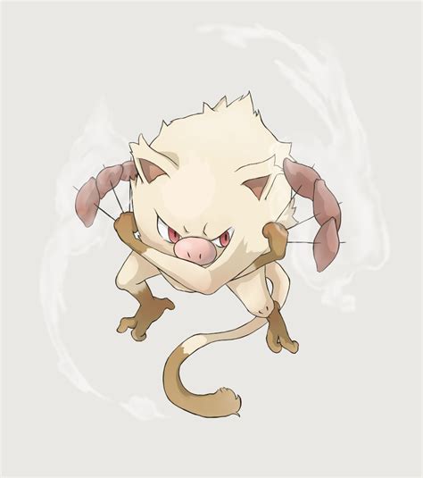 It is bipedal and has a round body covered in whitish, shaggy fur. Mankey - Pokémon - Image #1433286 - Zerochan Anime Image Board