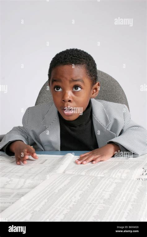 Young African American Business Boy Looking Up Stock Photo Alamy