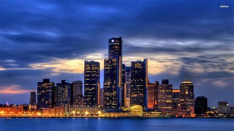 Detroit Skyline Hd Wallpaper Pxfuel