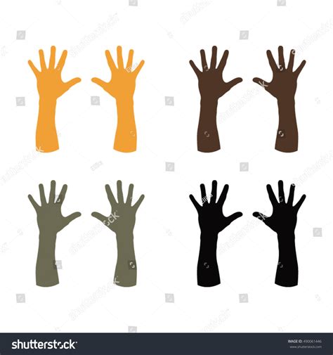 Human Hands Silhouette Royalty Free Stock Vector 490061446
