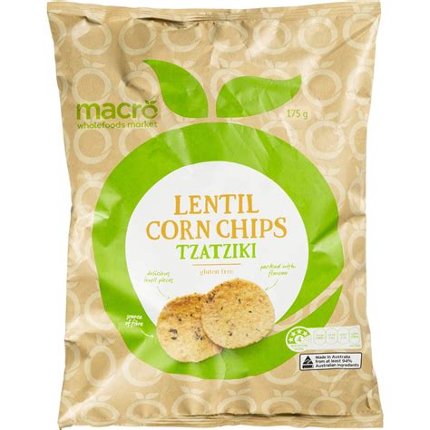 Shop for tortilla chips online at target. Macro Lentil Corn Chips Tzatziki Gluten Free 175g | Woolworths
