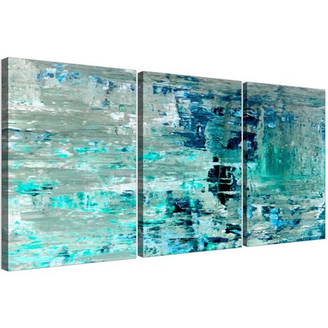 Turquoise Teal Abstract Painting Wall Art Print Canvas