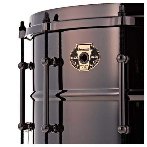 Ludwig 14 X 8 Black Magic Beaded Brass Snare Drum Gear4music