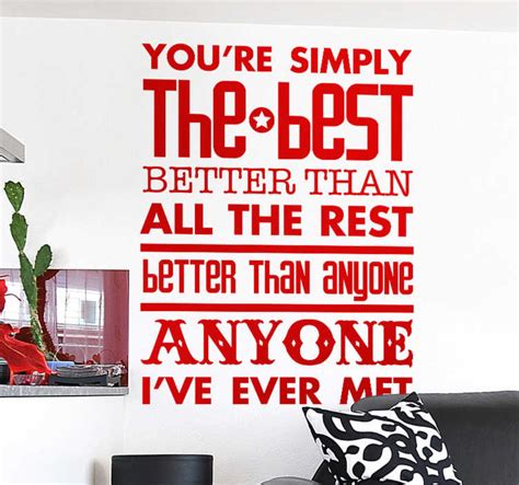 You Are Simply The Best Wall Sticker Tenstickers