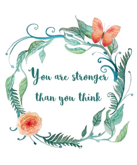 You are stronger than you think, and more capable than you realise. Typography art, Inspirational quote, Wall art, Quote, You believe, braver stronger, Printable ...