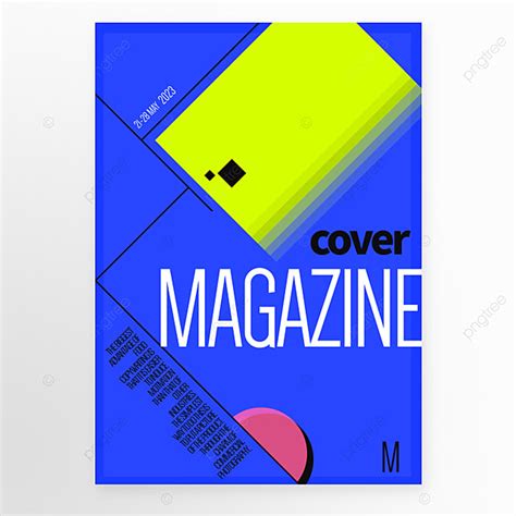 Geometric Contrasting Color Magazine Cover Template Template Download