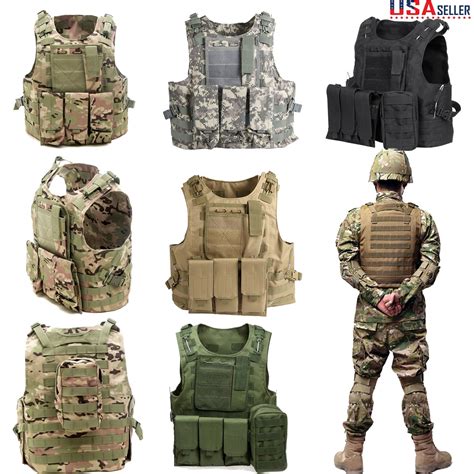 Tactical Military Swat Load Bearing Police Molle Combat Carrier Vest Us