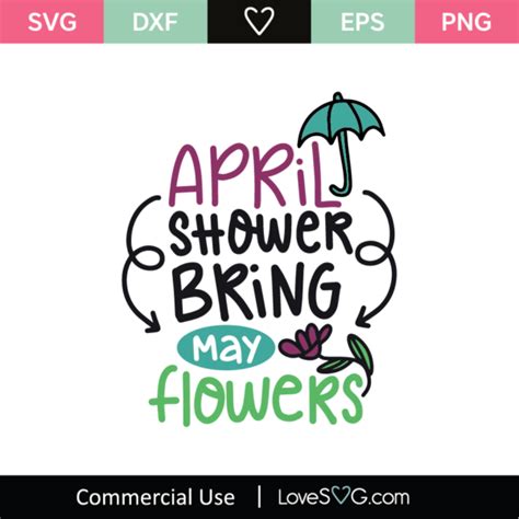 April Shower Bring May Flowers Svg Cut File