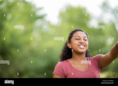 Young Happy Teen Girl Laughing And Smiling Stock Photo Alamy