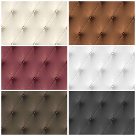 Leather Wallpaper Heavyweight Vinyl Chesterfield Faux Padded Effect