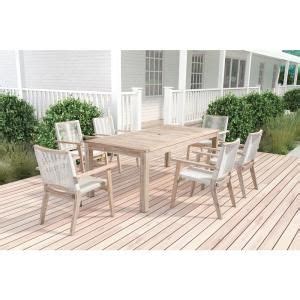 OVE Decors Montreal Rectangular Aluminum Outdoor Dining Table-MONTREAL7PC - The Home Depot ...