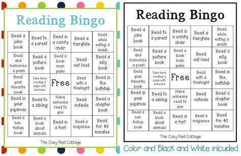 Free Printable Reading Bingo Cards