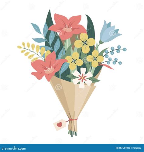 Flower Bouquet Stock Vector Illustration Of Wrapped 217614010