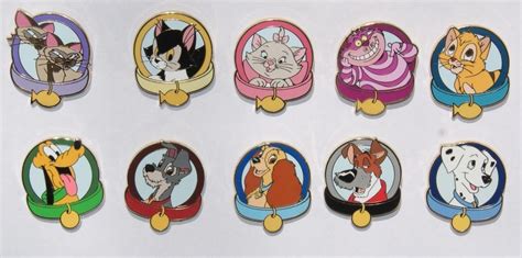 Disney Magical Mystery Pins Dogs And Cats Collar Series 5 Complete 10 Pin