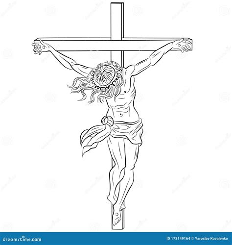 Jesus On The Cross Crucifixion Of Jesus On The Cross Stock Vector