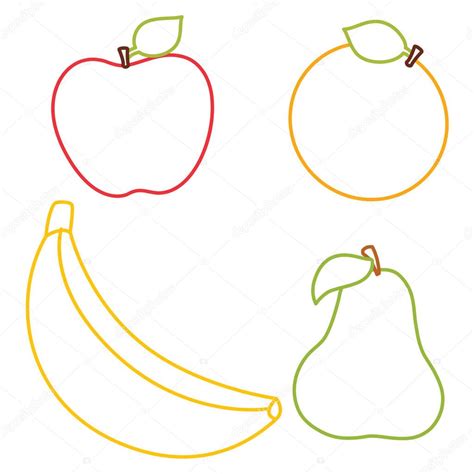 Ilustración De Página Para Colorear De Frutas — Vector De Stock