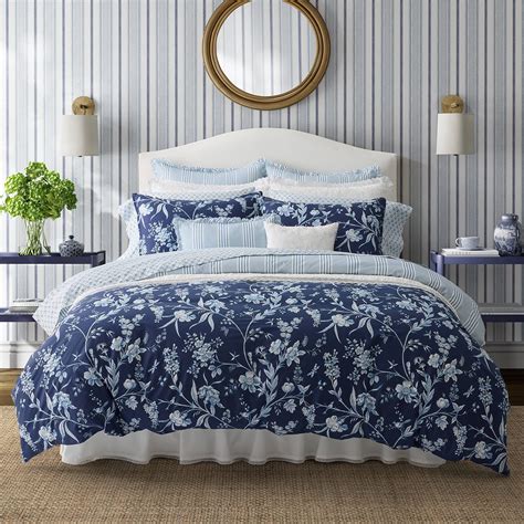 Laura Ashley King Comforter Set Cotton Reversible Bedding Set