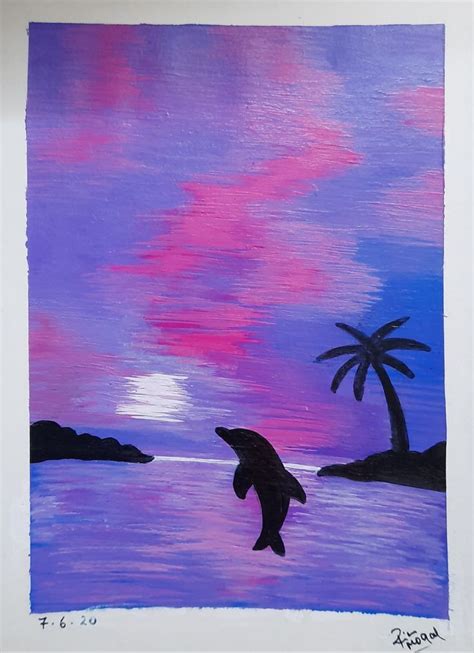 Easy sunset drawing | Easy paintings, Drawings, Sunset