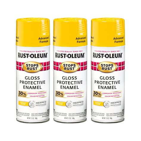 3 Pack Rust Oleum Stops Rust Advanced Gloss Sunburst Yellow