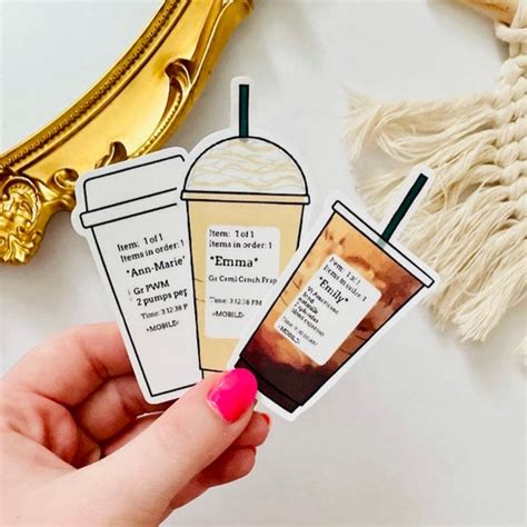 Custom Coffee Order Sticker Waterproof Coffee Decals Etsy