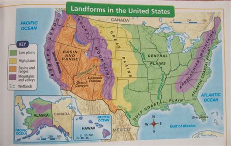 Map Of The United States Map Of The United States Physical Features