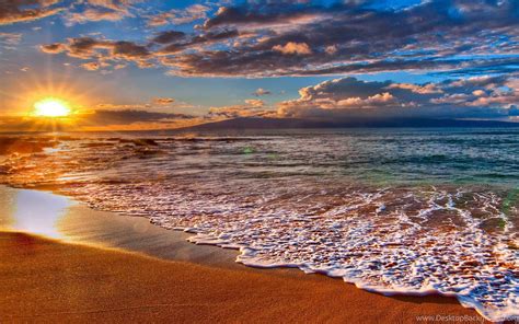 Beach Nice Hd With Sunset Wallpapers Desktop Background