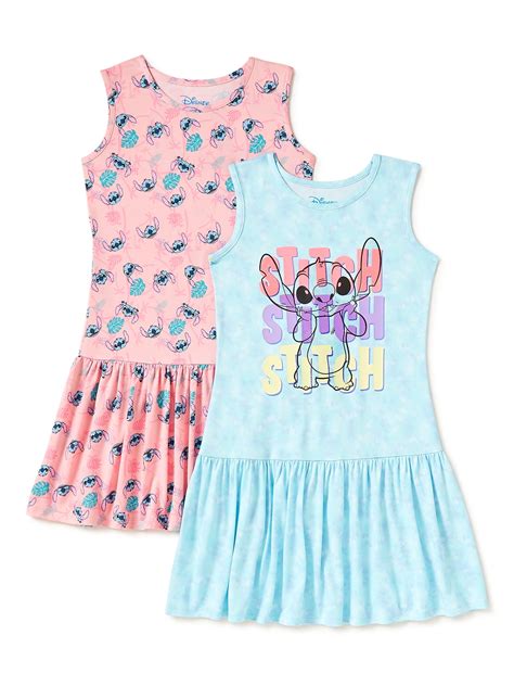 Disney Lilo And Stitch Girls Play Dress 2 Pack Sizes 4 18 And Plus