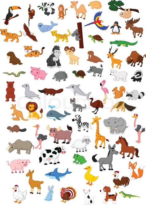 What is that thing on the ground? what a good place for it! said frog. Vector illustration of Big animal cartoon set | Stock ...