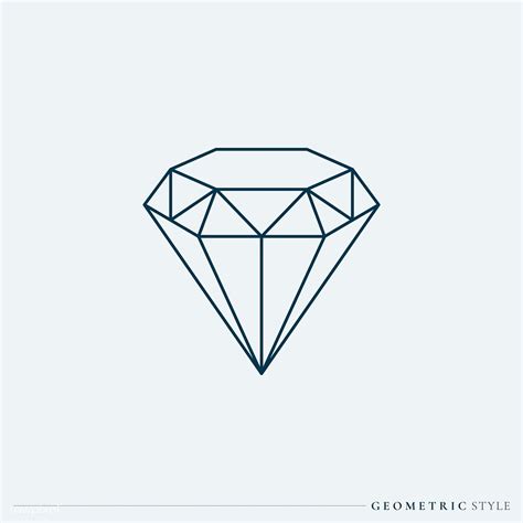 Linear Geometric Diamond Design Vector Free Image By