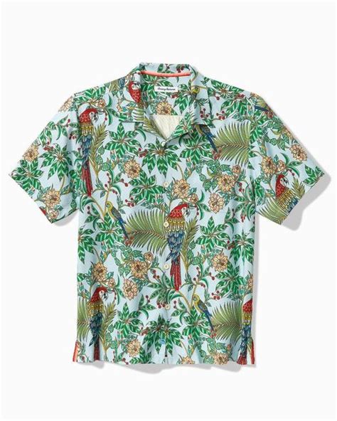 Tommy Bahama Parrots Of Paradise Silk Camp Shirt In Green For Men Lyst