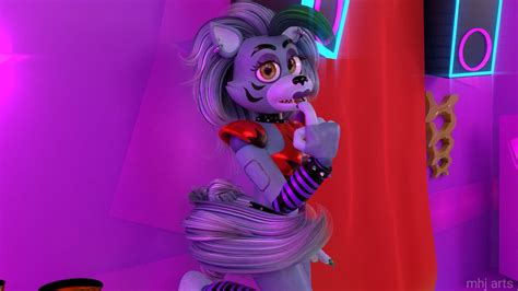 Roxy In Room With Neon Lights Toy Bonnie Fnaf Fantasy Artwork