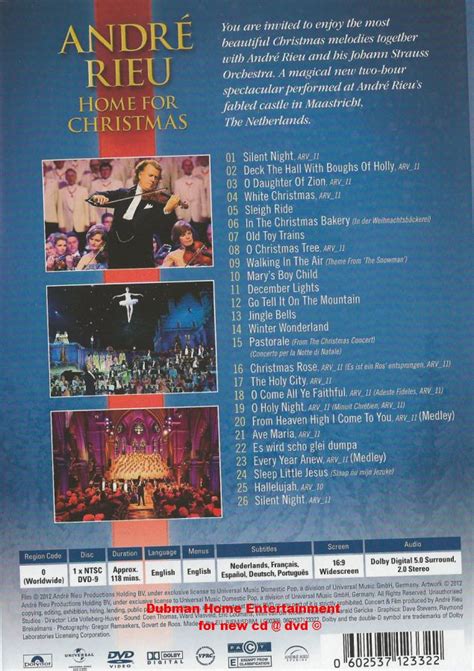 Andre Rieu Home For Christmas Dvd Dubman Home Entertainment