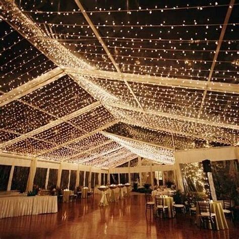 Now at night, you can look up and see a sky full of stars that you made as a christmas light decoration. Christmas light ceiling | Partieess:) | Pinterest