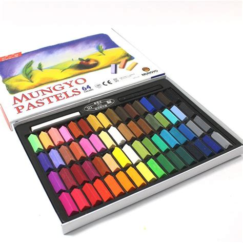 Mungyo Non Toxic Square Chalk Soft Pastel 64 Pack Assorted Colors