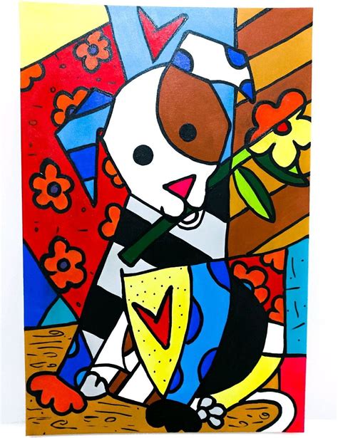 Obras De Romero Britto Cachorro