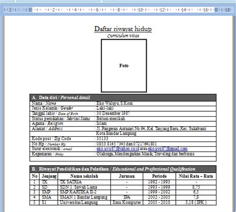 Membaca ulang resume yang dibuat. Contoh CV yang Baik dan Kreatif untuk Melamar Kerja ...