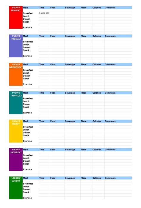 Simply download the chosen food diary template to your computer. 40 Simple Food Diary Templates & Food Log Examples - Free ...