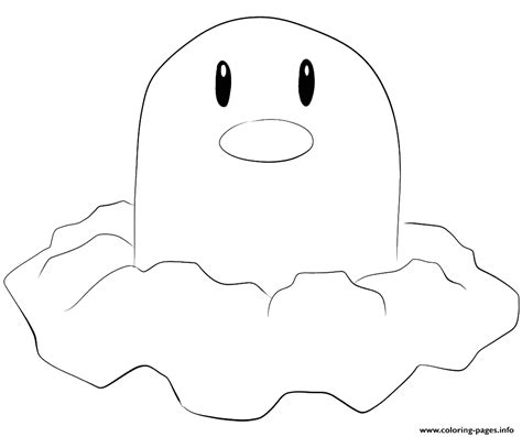 050 Diglett Pokemon Coloring Page Printable