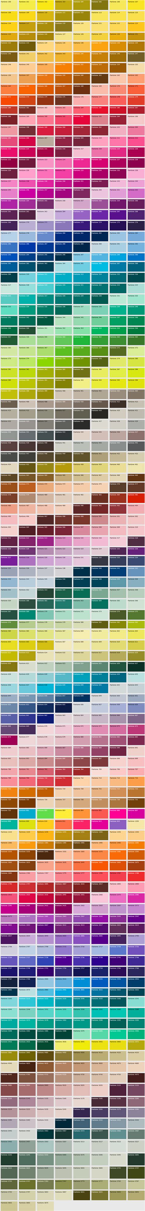 Pantone Color Chart Your Logo Print