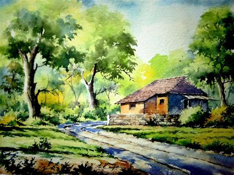 Kerala House On Watercolor