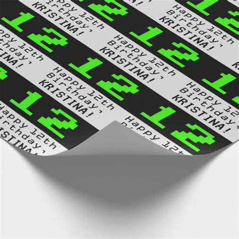 12th Birthday Nerdy Geeky Style 12 And Name Wrapping Paper Zazzle