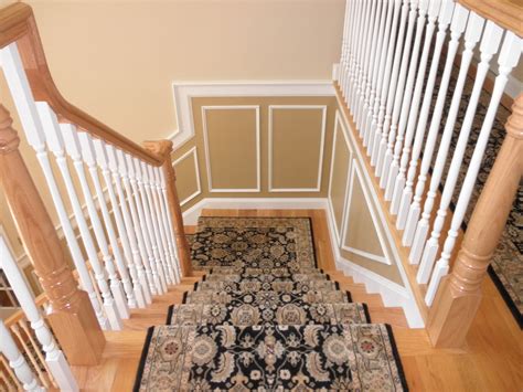 Each box contains a set of 13 matching stair treads that are mold, mildew and stain resistant. Baroque carpet stair treads in Staircase Traditional with ...