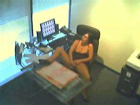Security Cam Video Of My Brunette Secretary Masturbating