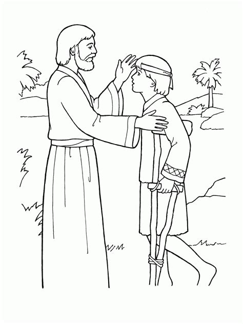 Coloring Page Jesus Heals A Lame Boy  Or Jesus Raises Jairus