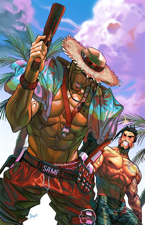 Hanzo Cassidy And Lifeguard Cassidy Overwatch And 1 More Drawn By