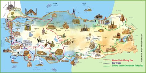 Find the right street, building, or business, view satellite maps and panoramas of city streets. Turkey attractions map