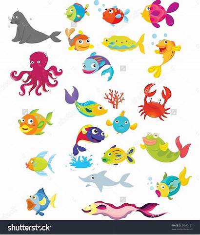 Sea Clipart Animals Creatures Under Illustration Ocean