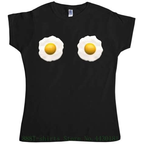 Womens Tee Womens Fried Eggs T Shirt Originals Tees 100 Cotton Let