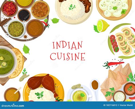 Authentic Indian Food, Original Delicious Taste Banner, Flat Vector