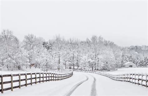 Snowy Countryside Driveway Stock Photo Image Of Peace 8861718